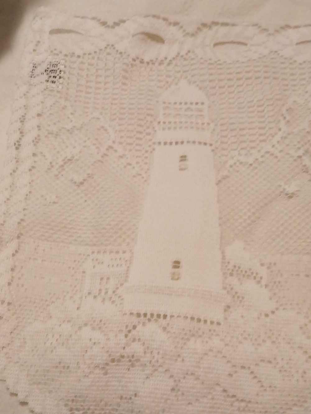 Heritage Cream Lace Lighthouse Curtain Panel
